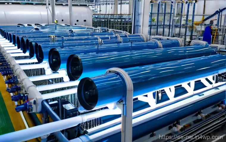 담수화 기술의 성공 사례 - **"Community Flourishing with Desalinated Water"**
    A vibrant and joyful scene depicting a divers...