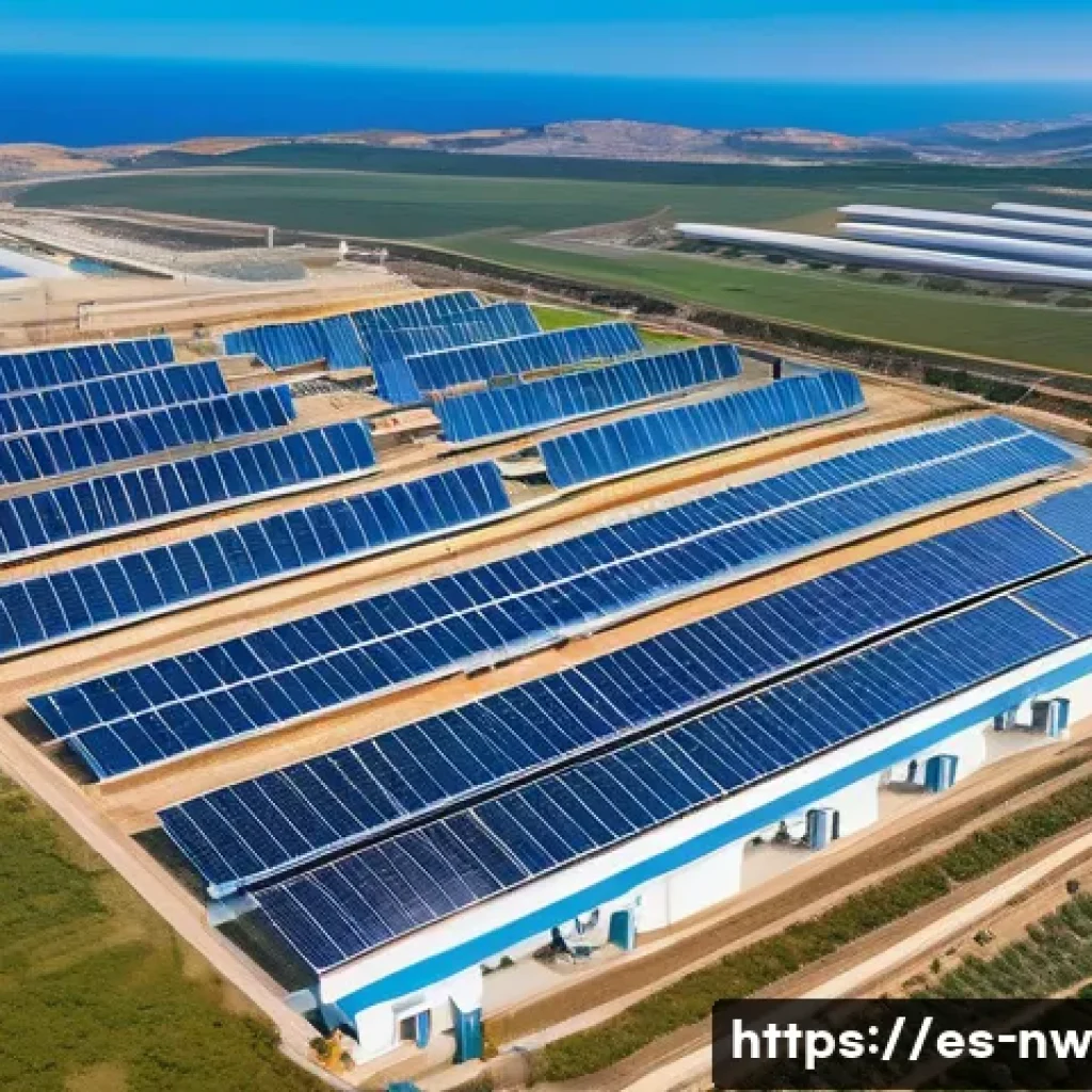 담수화 기술의 수익성 분석 - A large-scale modern desalination plant located on a sunny Mediterranean coastline in Spain, featuri...