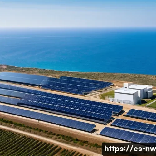 에너지 효율적인 담수화 기술 연구 - A cutting-edge desalination plant located on a sunny Mediterranean coastline, featuring advanced nan...